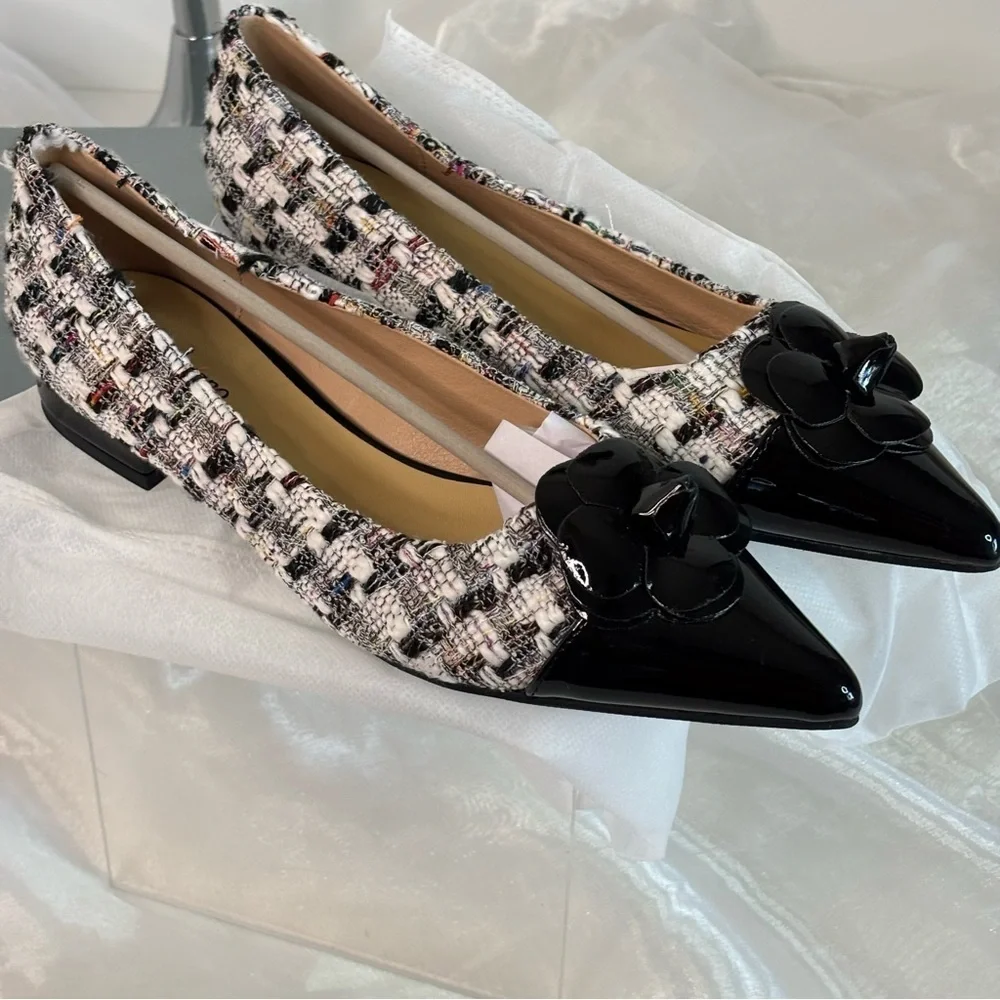 C. Paravano Flat Shoes Women I Pointed Toe Shoes For Women I Women Pumps I Tweed